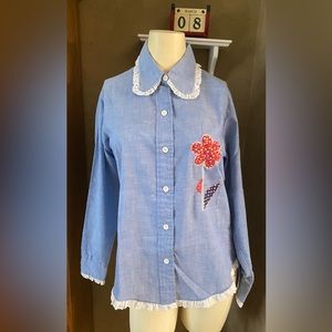 Vtg Second hand rose( brand)womens chambray shirt, see pictures for measurements